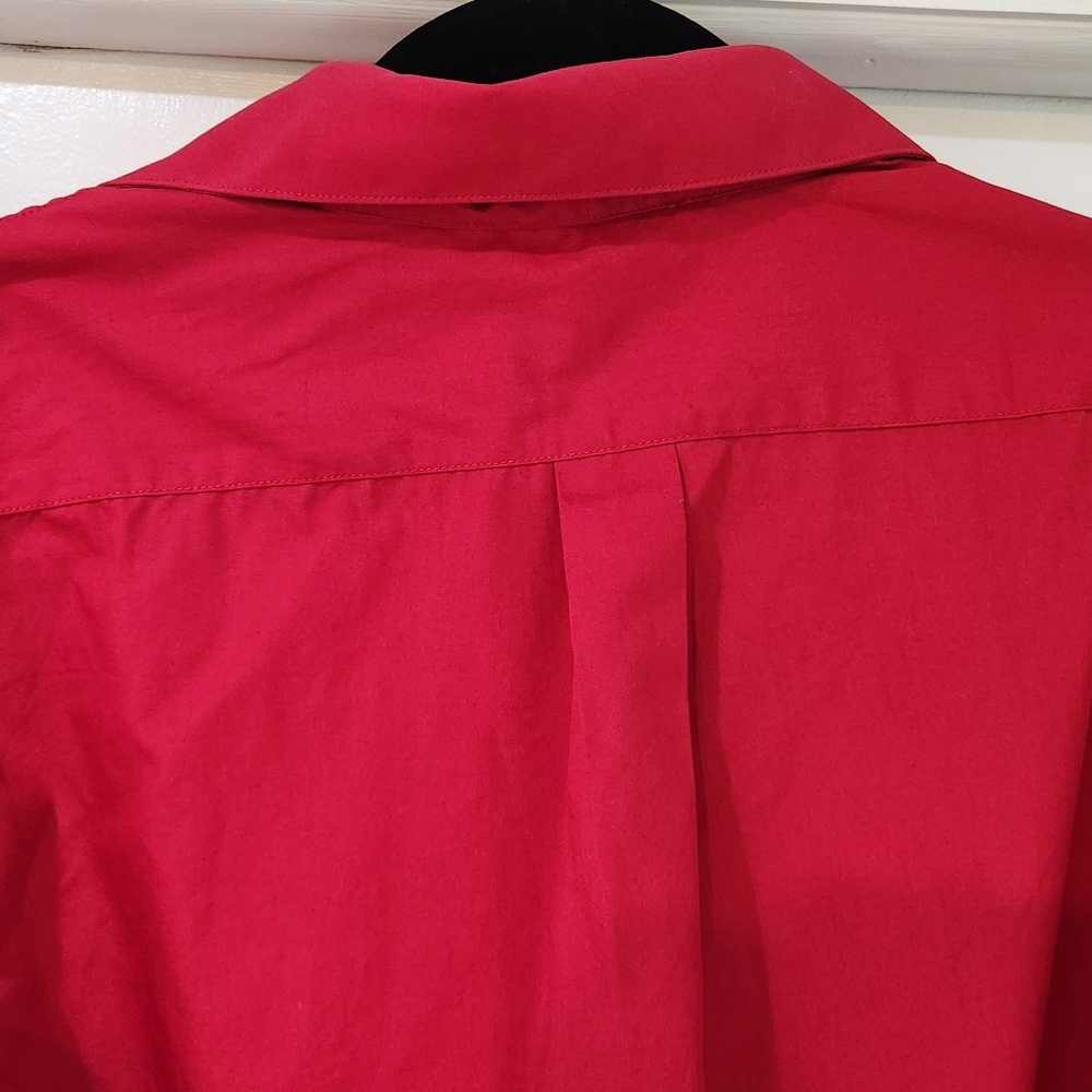 Men's Bill Robinson Red Button Down Long Sleeve Shirt, Size M - Picture 16 of 16